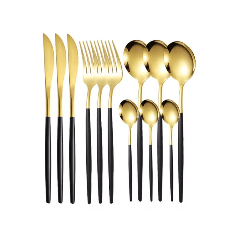 ElegancePro Stainless Steel Cutlery Set 12 Piece Steak Knife Fork And Spoon Set 10