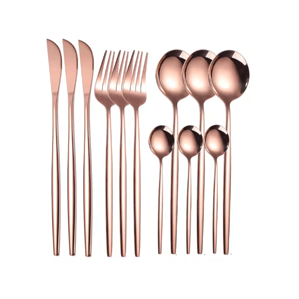 ElegancePro Stainless Steel Cutlery Set 12 Piece Steak Knife Fork And Spoon Set 13