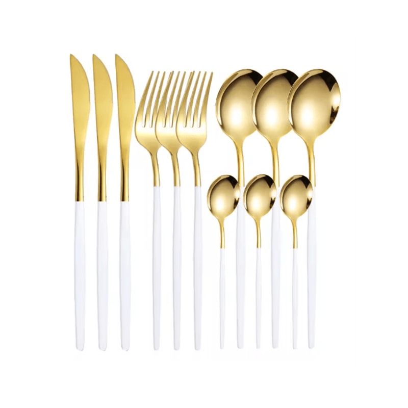 ElegancePro Stainless Steel Cutlery Set 12 Piece Steak Knife Fork And Spoon Set 15