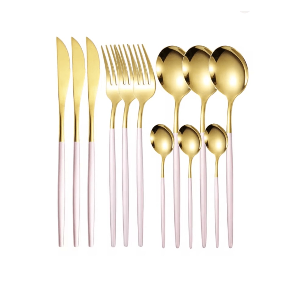 ElegancePro Stainless Steel Cutlery Set 12 Piece Steak Knife Fork And Spoon Set 1