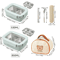WORTHBUY Stainless Steel Bento Lunch Box Divided Sealed Food Container 17