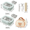 WORTHBUY Stainless Steel Bento Lunch Box Divided Sealed Food Container 17