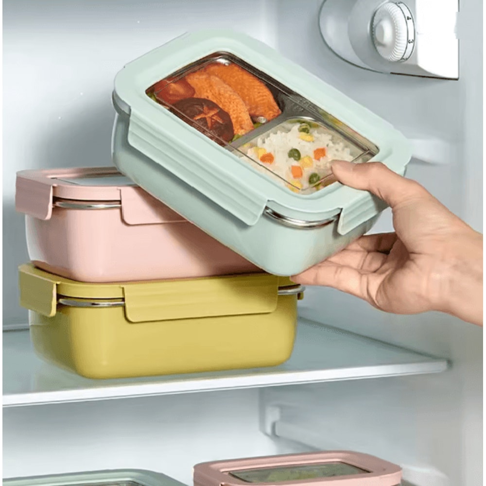 WORTHBUY Stainless Steel Bento Lunch Box Divided Sealed Food Container 2