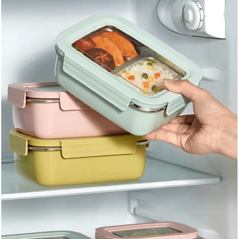 WORTHBUY Stainless Steel Bento Lunch Box Divided Sealed Food Container 2