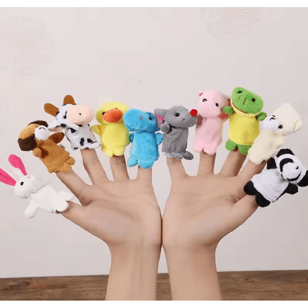 StorySoft Cartoon Finger Puppet Set Plush Hand Dolls For Kids 0