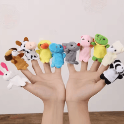storysoft cartoon finger puppet set plush hand dolls for kids