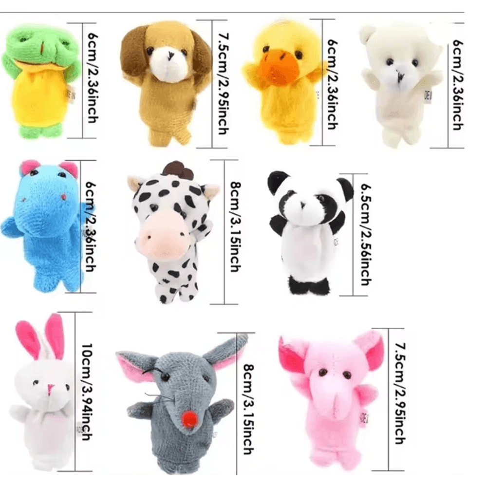 StorySoft Cartoon Finger Puppet Set Plush Hand Dolls For Kids 1