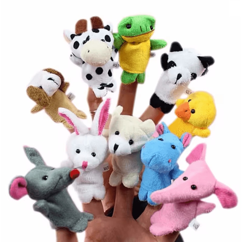StorySoft Cartoon Finger Puppet Set Plush Hand Dolls For Kids 4