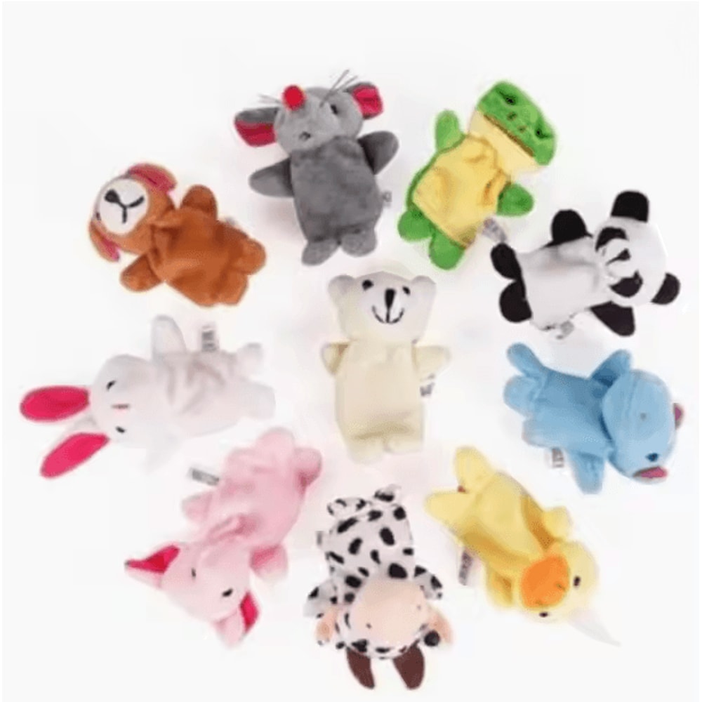 StorySoft Cartoon Finger Puppet Set Plush Hand Dolls For Kids 5