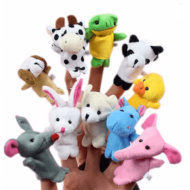 StorySoft Cartoon Finger Puppet Set Plush Hand Dolls For Kids 7