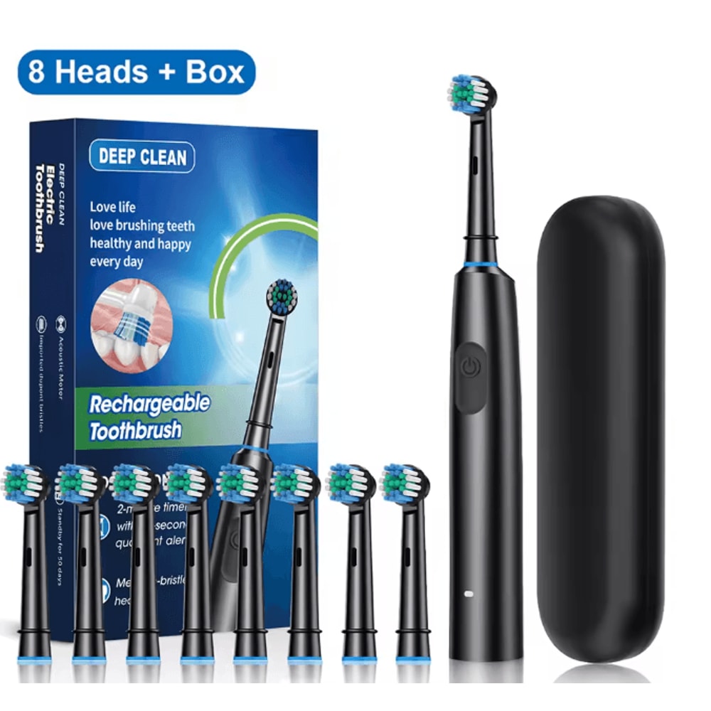 CleanSpin Pro Electric Toothbrush Rotary Rechargeable With Soft Brush Heads 7