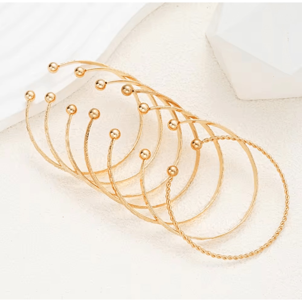 GoldPunk Heart Bracelet Set Womens Street Style Bangles 2