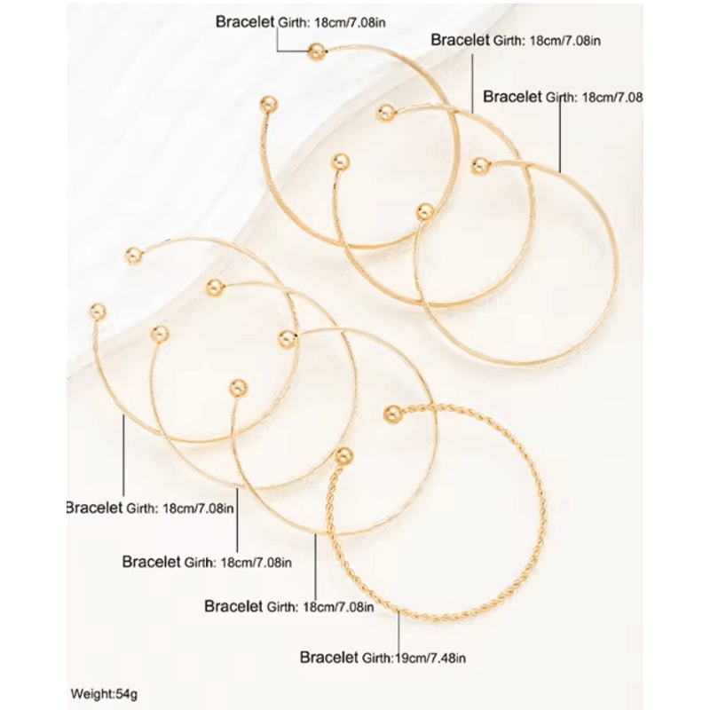 GoldPunk Heart Bracelet Set Womens Street Style Bangles 3