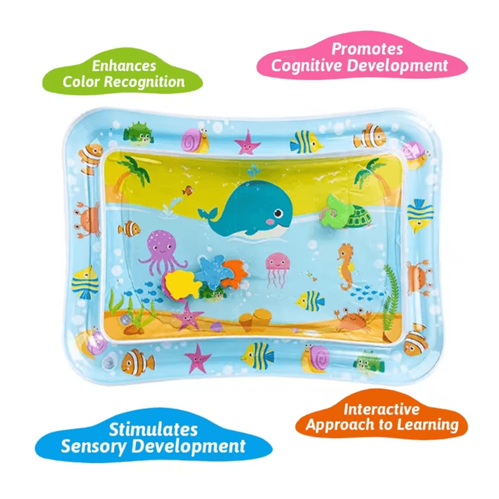 SplashGrow Baby Water Play Mat Inflatable Tummy Time Activity Pad 0