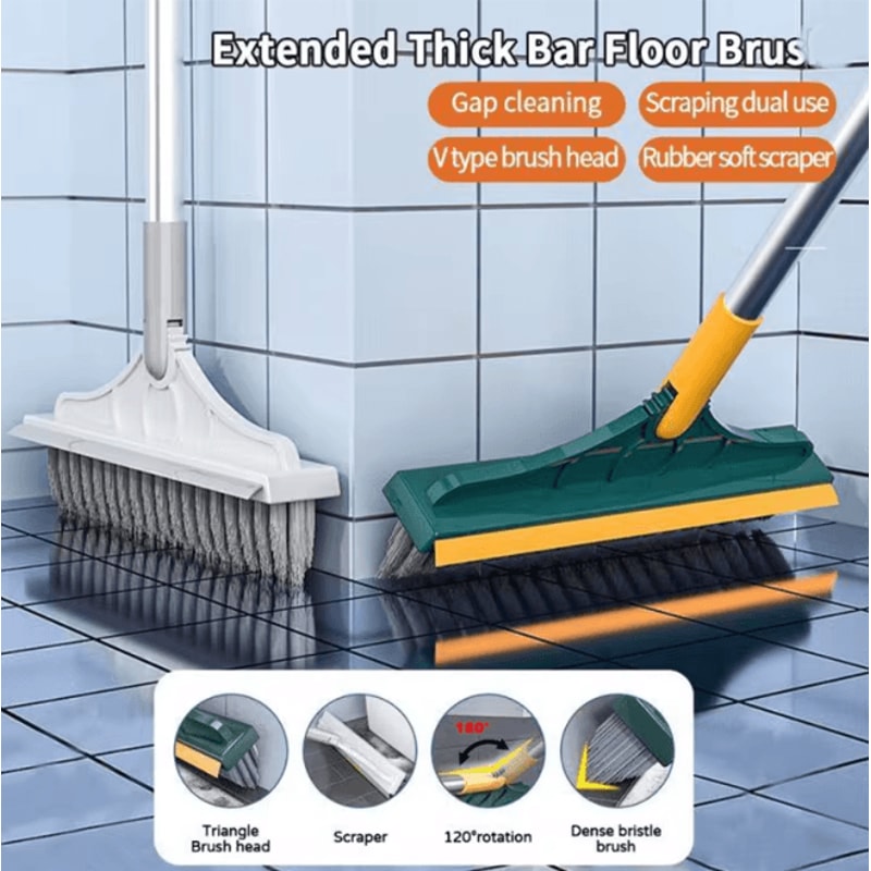 CleanMax 3 In 1 Rotating Cleaning Brush Long Handle Bathroom Scrubber 1