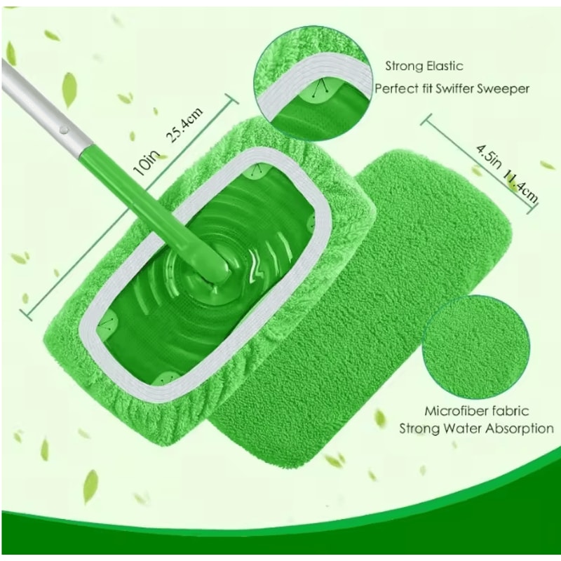 PureClean Reusable Mop Pads Ultra Absorbent Microfiber Cleaning Refills 1