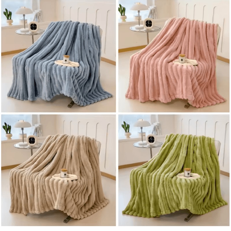 CozyStripe Thick Multifunctional Blanket Bed Cover Throw 2