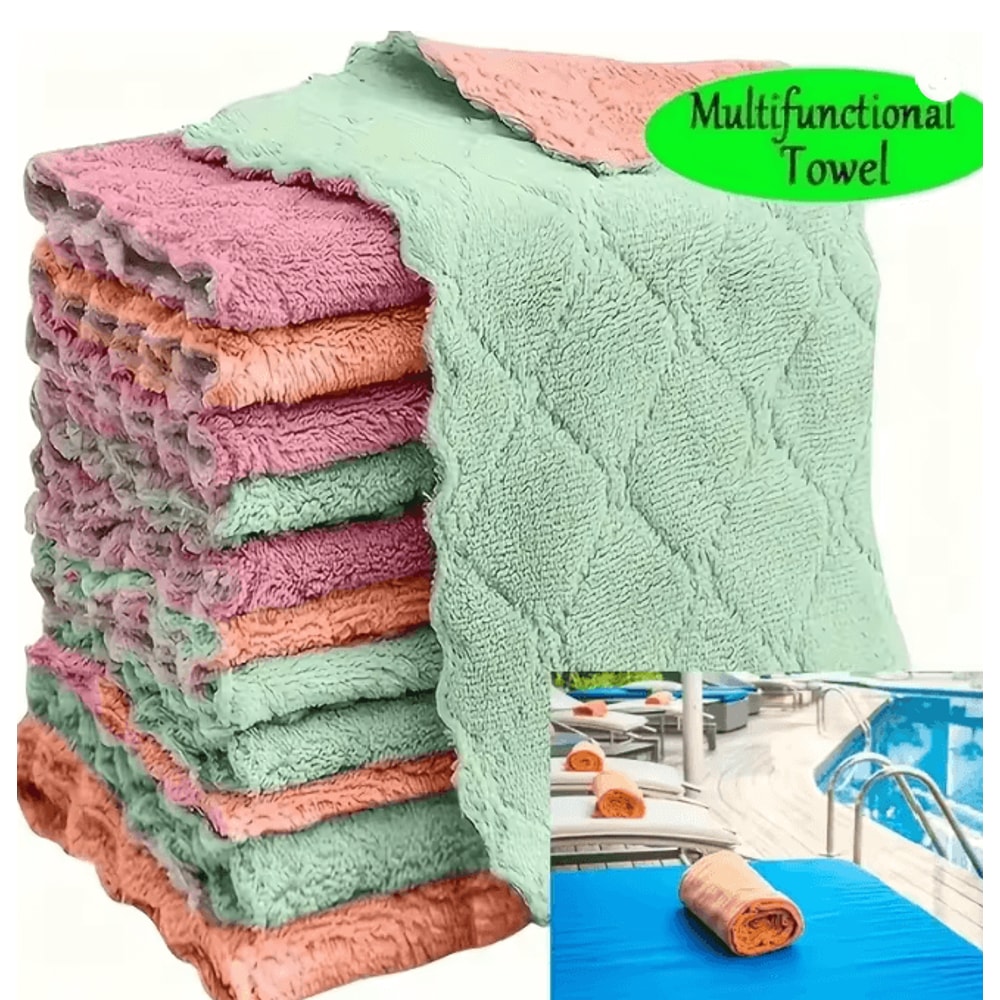 SoftClean Microfiber Kitchen Towels Ultra Absorbent Cleaning Cloth Set 3