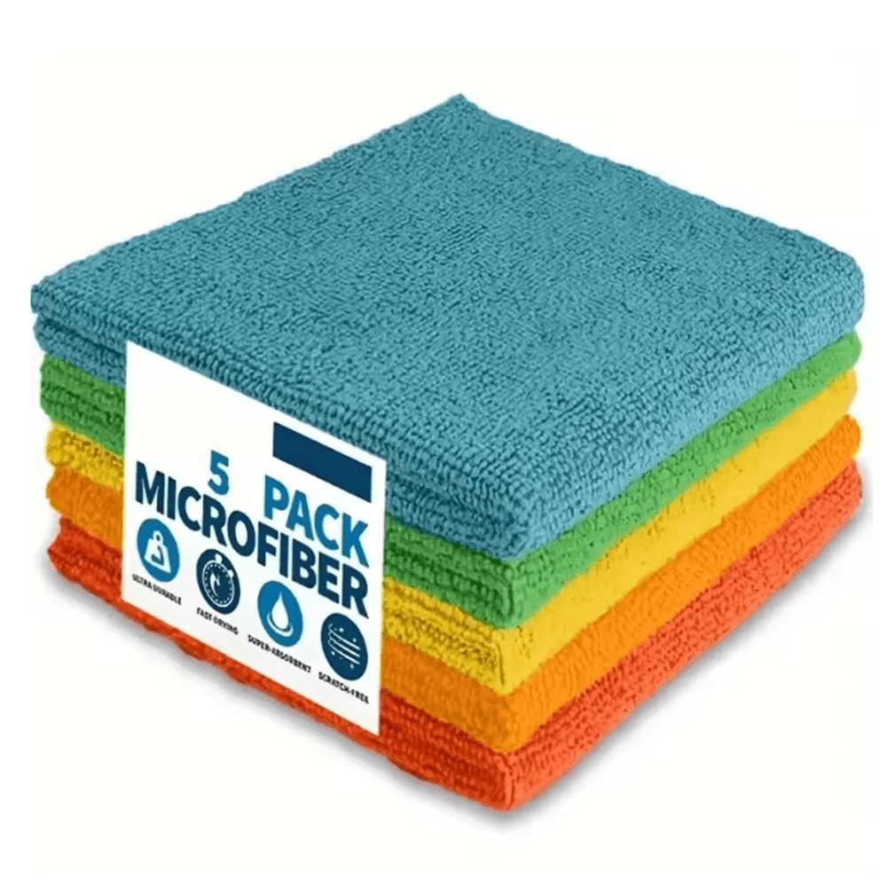 SoftClean Microfiber Kitchen Towels Ultra Absorbent Cleaning Cloth Set 5