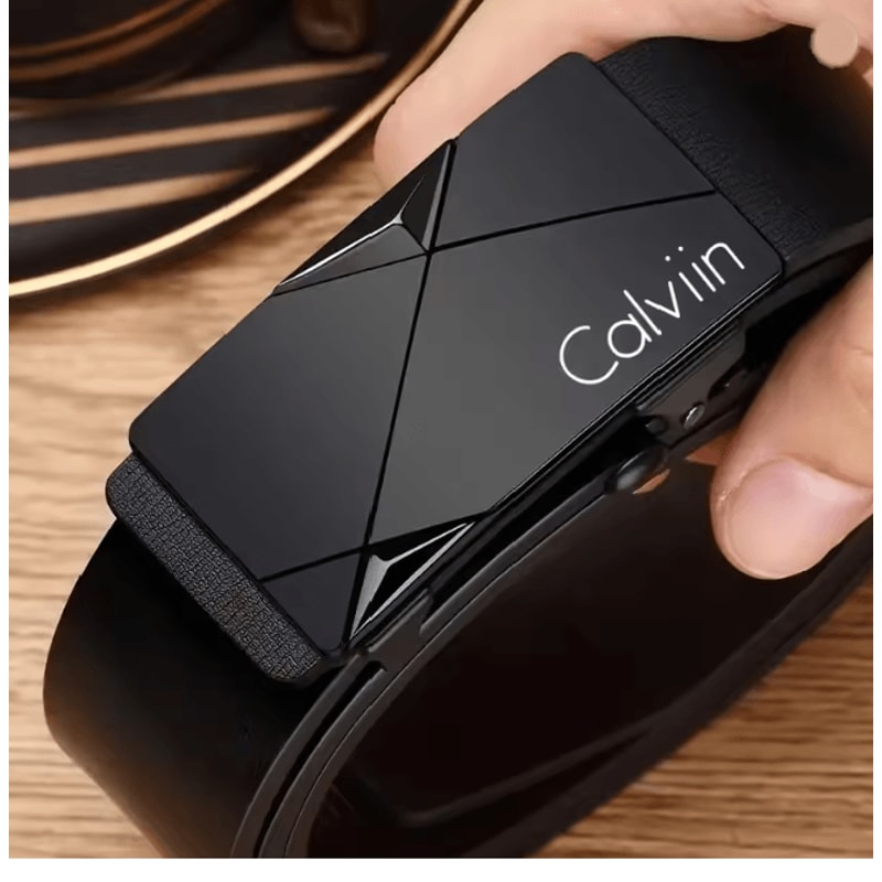 AutoLock Classic Mens PU Leather Belt Automatic Buckle Dress Belt 6