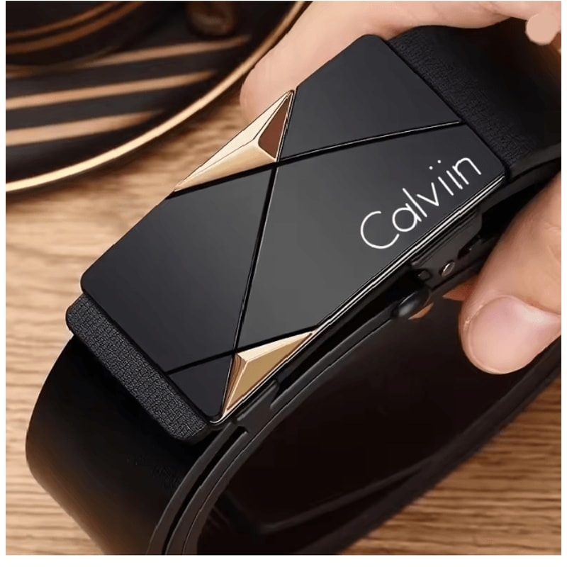 AutoLock Classic Mens PU Leather Belt Automatic Buckle Dress Belt 8