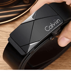 autolock classic mens pu leather belt automatic buckle dress belt