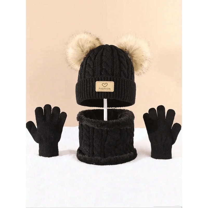 WarmNest Kids Winter Hat Scarf Gloves Set Cozy Cold Weather Accessories 1