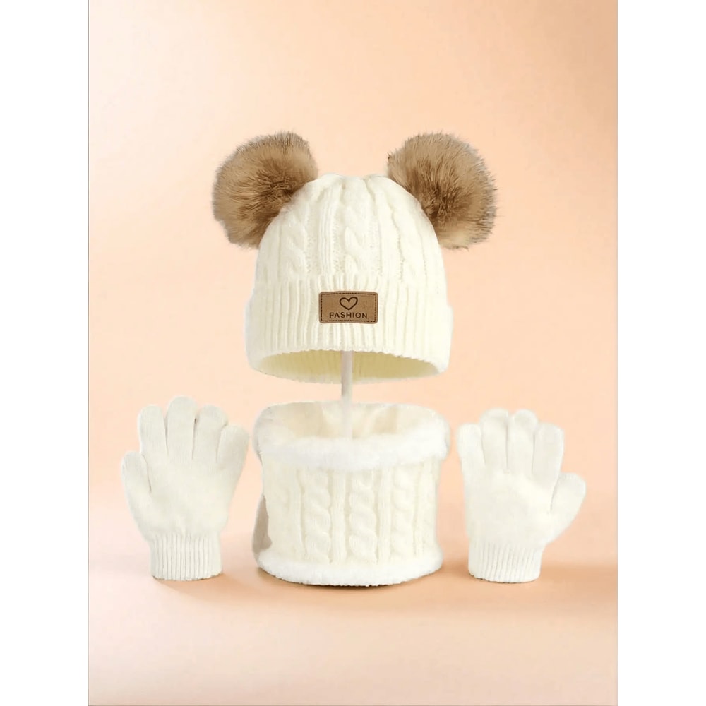 WarmNest Kids Winter Hat Scarf Gloves Set Cozy Cold Weather Accessories 3