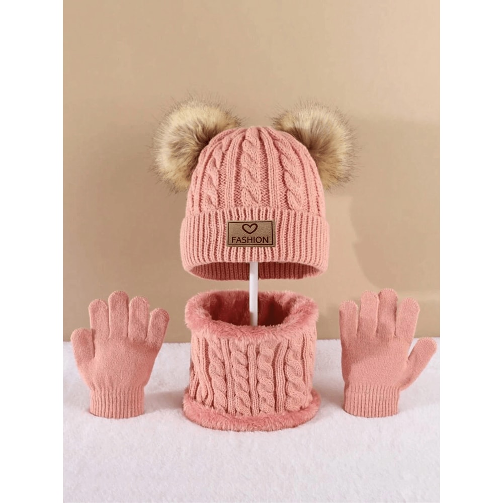 WarmNest Kids Winter Hat Scarf Gloves Set Cozy Cold Weather Accessories 4