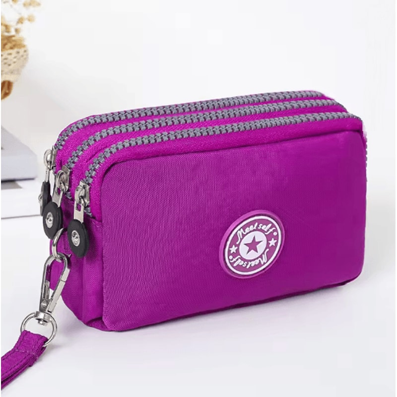 SoftCarry Womens Wrist Phone Purse Three Layer Zipper Handbag 10