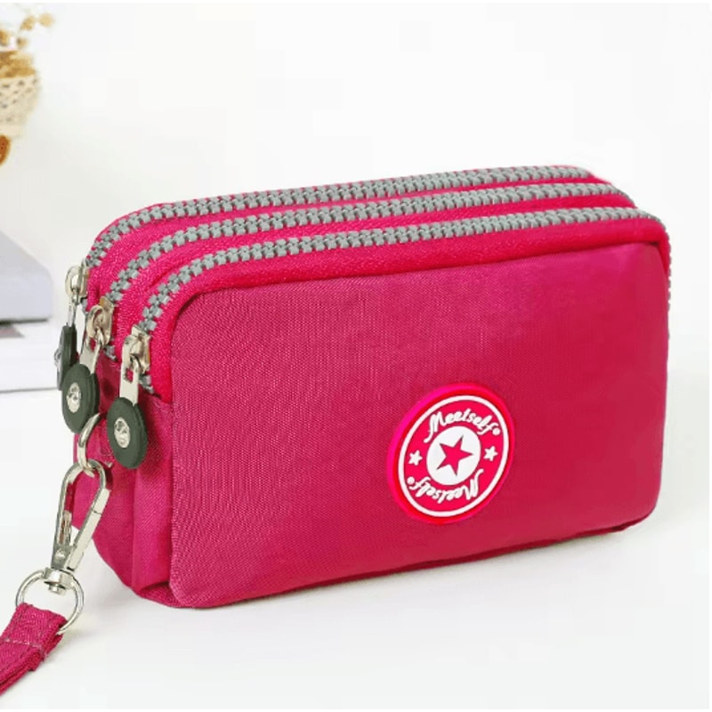 SoftCarry Womens Wrist Phone Purse Three Layer Zipper Handbag 11