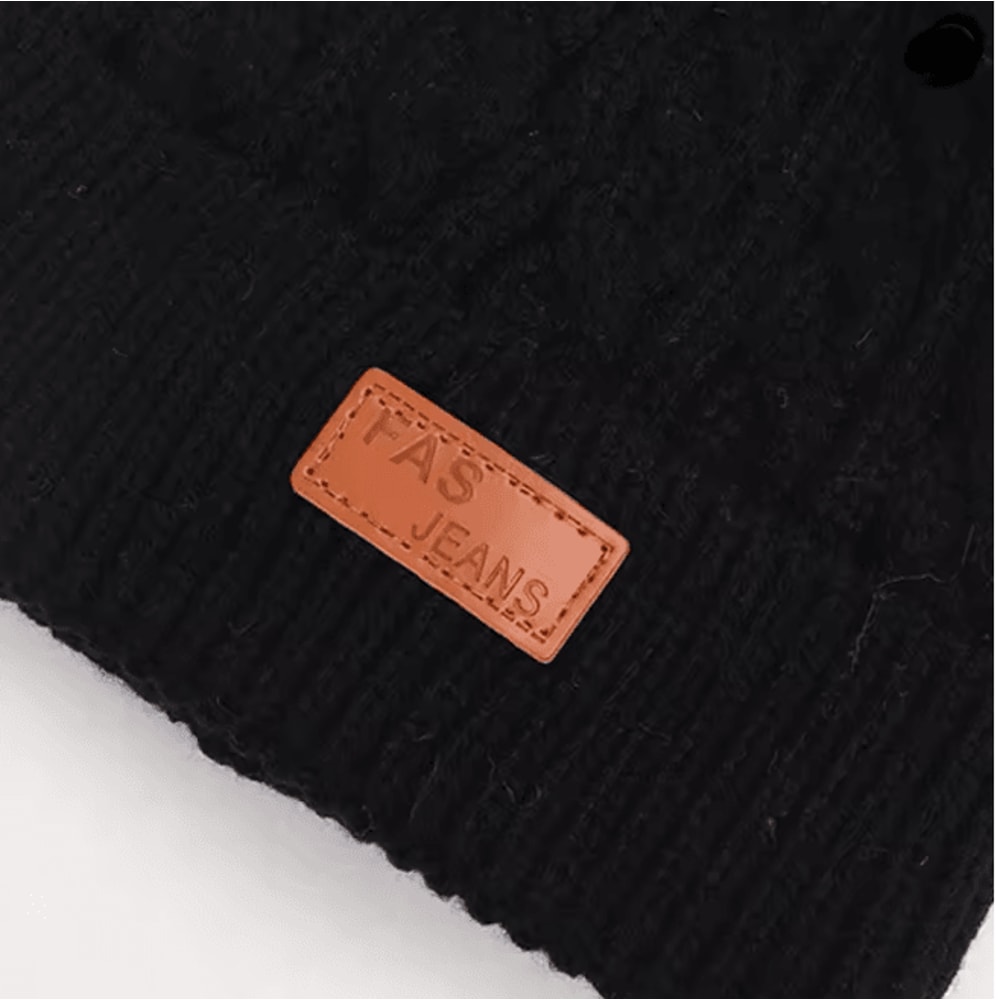 PomPom Cozy Kids Knit Beanie Double Wool Hat For Boys And Girls 2