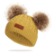 PomPom Cozy Kids Knit Beanie Double Wool Hat For Boys And Girls 3