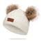 PomPom Cozy Kids Knit Beanie Double Wool Hat For Boys And Girls 4
