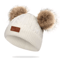 PomPom Cozy Kids Knit Beanie Double Wool Hat For Boys And Girls 4