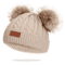 PomPom Cozy Kids Knit Beanie Double Wool Hat For Boys And Girls 7