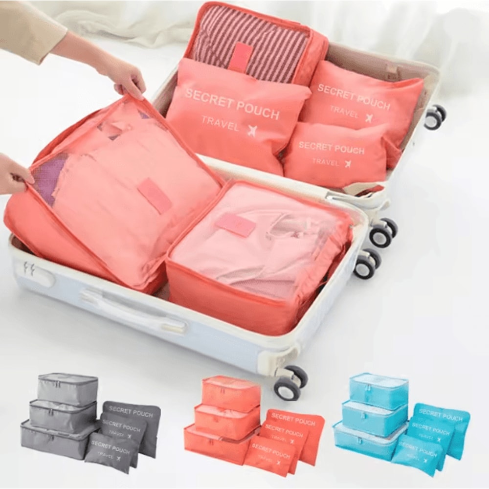 PackSmart Waterproof Travel Storage Bags 6 Piece Luggage Organizer Set 0