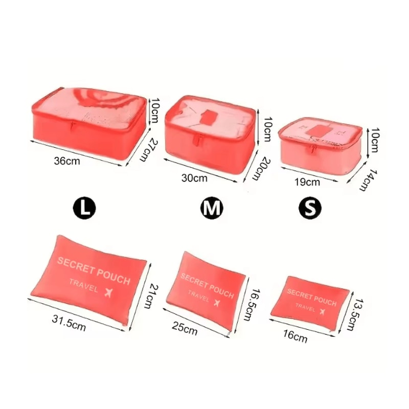 PackSmart Waterproof Travel Storage Bags 6 Piece Luggage Organizer Set 2