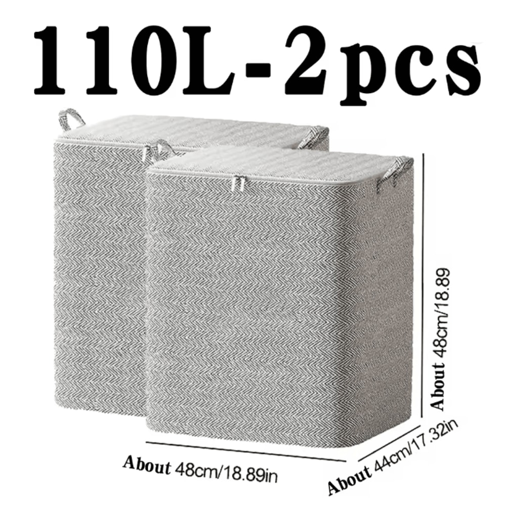 Large Capacity Quilt Storage Bag Foldable Clothes Organizer With Zipper Lid 9