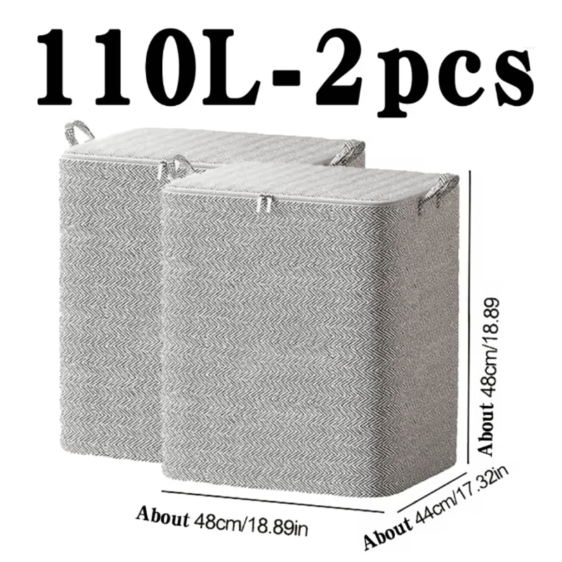 Large Capacity Quilt Storage Bag Foldable Clothes Organizer With Zipper Lid 9