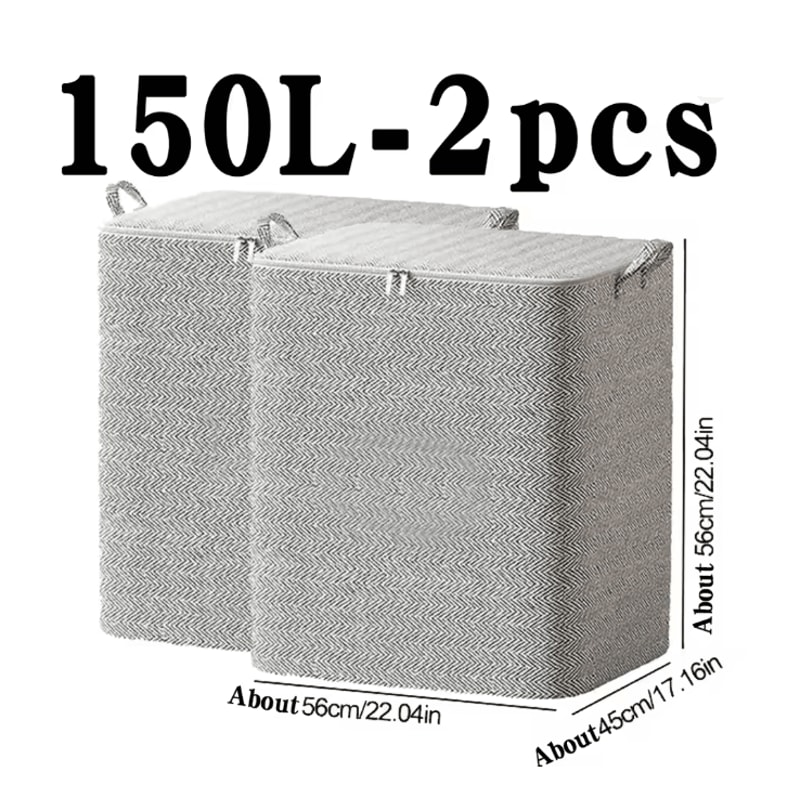 Large Capacity Quilt Storage Bag Foldable Clothes Organizer With Zipper Lid 10