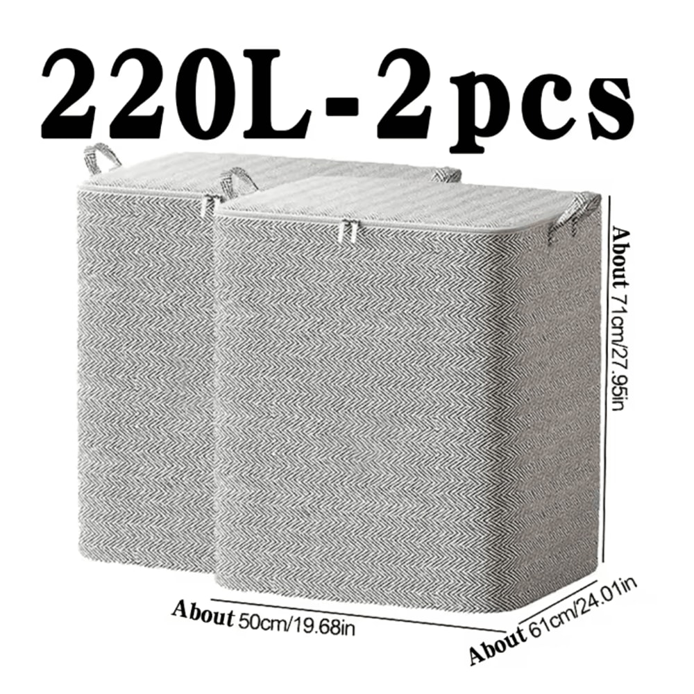 Large Capacity Quilt Storage Bag Foldable Clothes Organizer With Zipper Lid 11