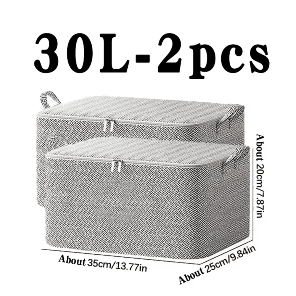 Large Capacity Quilt Storage Bag Foldable Clothes Organizer With Zipper Lid 8