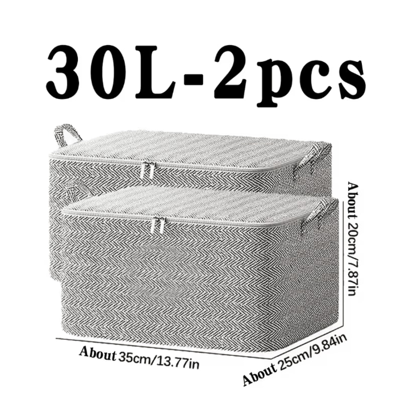 Large Capacity Quilt Storage Bag Foldable Clothes Organizer With Zipper Lid 8
