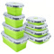 Collapsible Silicone Food Storage Container Stackable Lunch Box Set 0