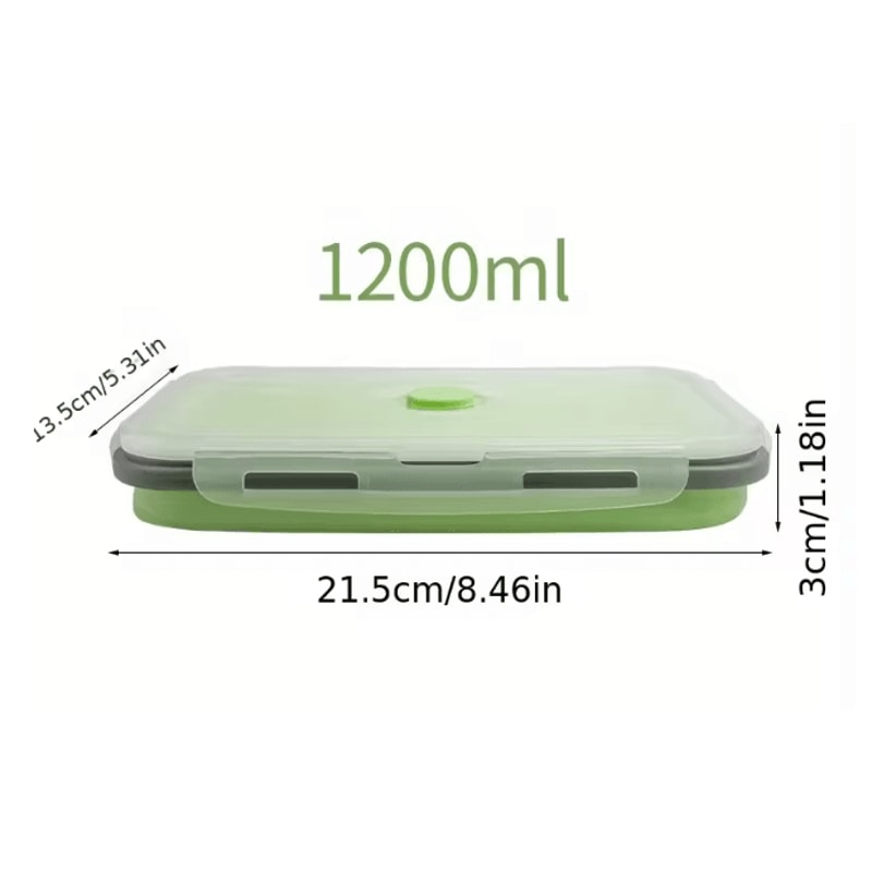 Collapsible Silicone Food Storage Container Stackable Lunch Box Set 4