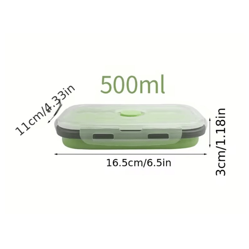 Collapsible Silicone Food Storage Container Stackable Lunch Box Set 6