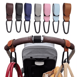 leather baby stroller hooks adjustable pram bag organizer set