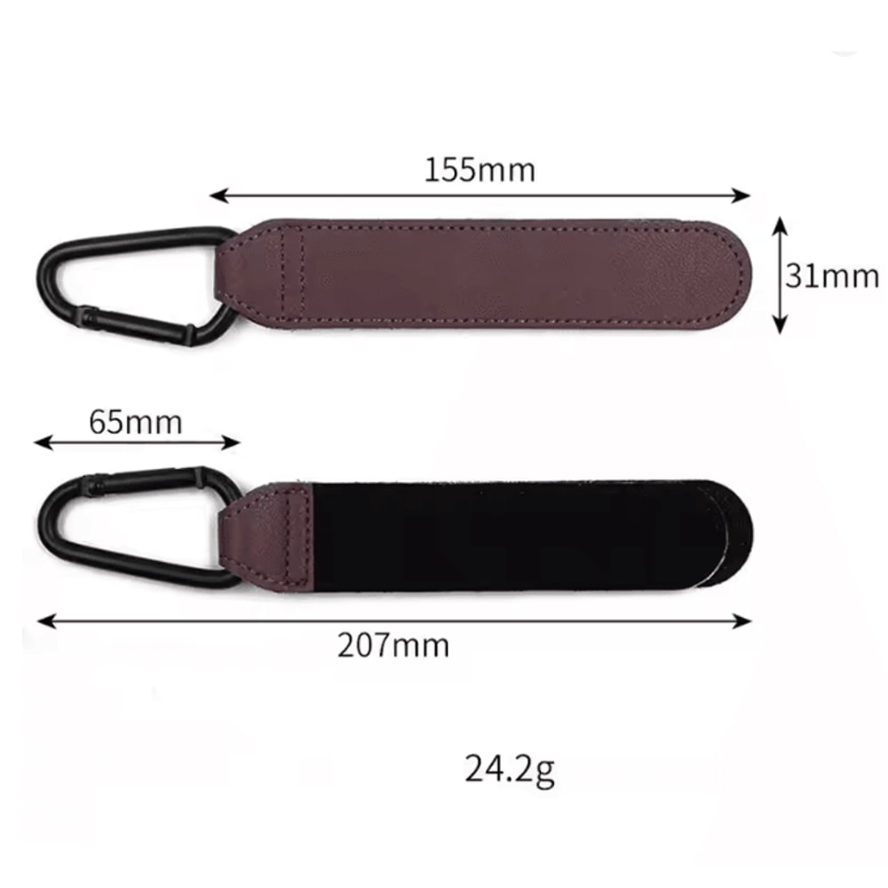 Leather Baby Stroller Hooks Adjustable Pram Bag Organizer Set 3