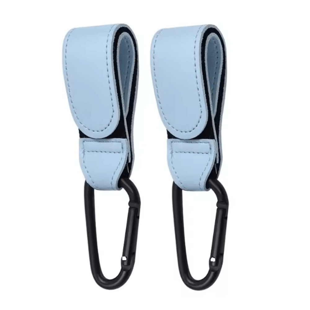 Leather Baby Stroller Hooks Adjustable Pram Bag Organizer Set 4